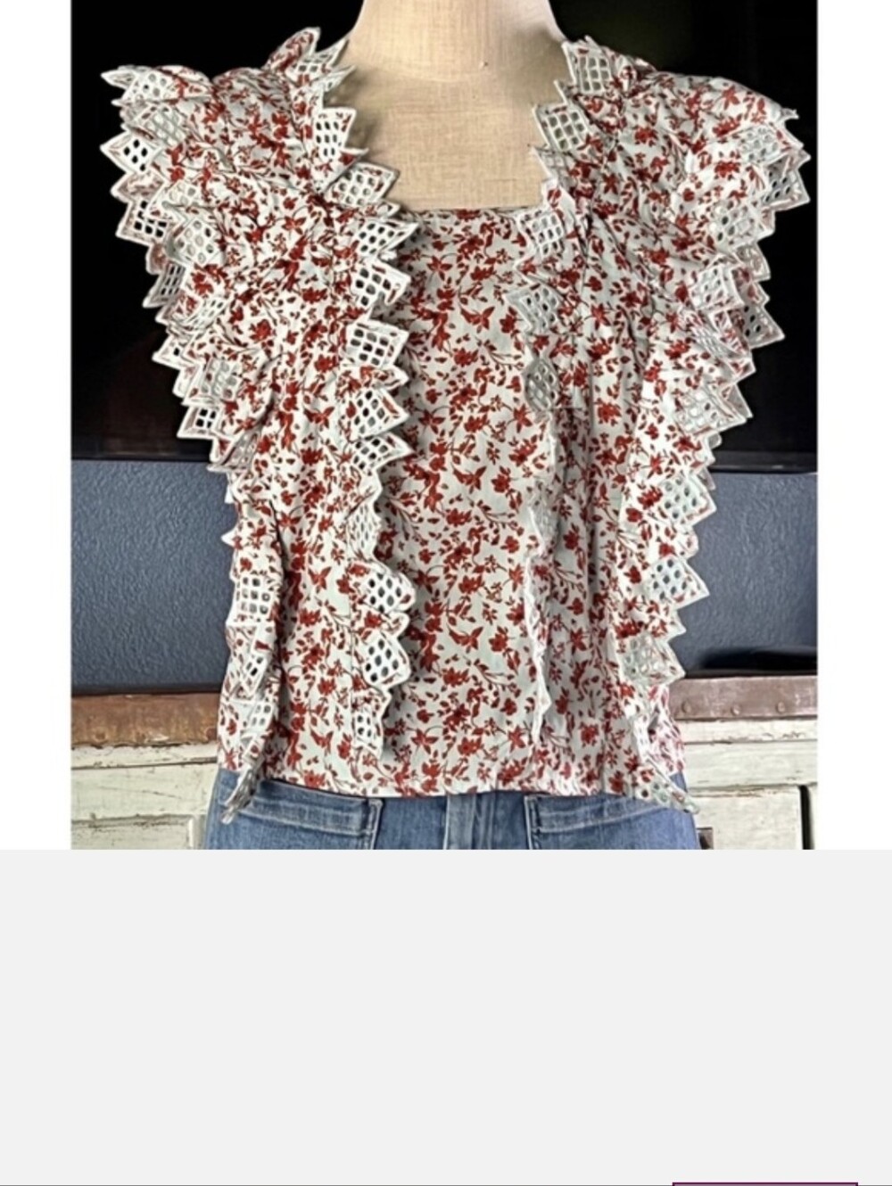 Anthropologie Blue Tassel Trina Bow Blouse